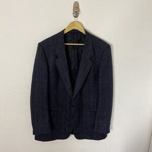 Shipley Royal Command Men 44L Blue Tweed Blazer Sports Coat Wool